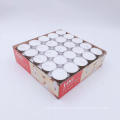 Hot selling factory wholesale high quality 100pcs per bag white tealight candle with aluminum holder